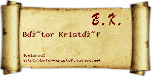 Bátor Kristóf névjegykártya