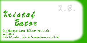 kristof bator business card